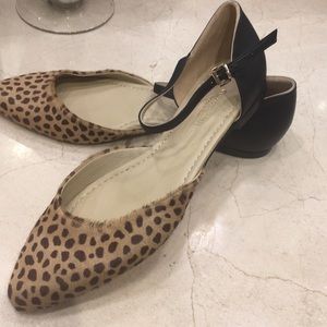 new garnet hill pony hair leather flats leopard